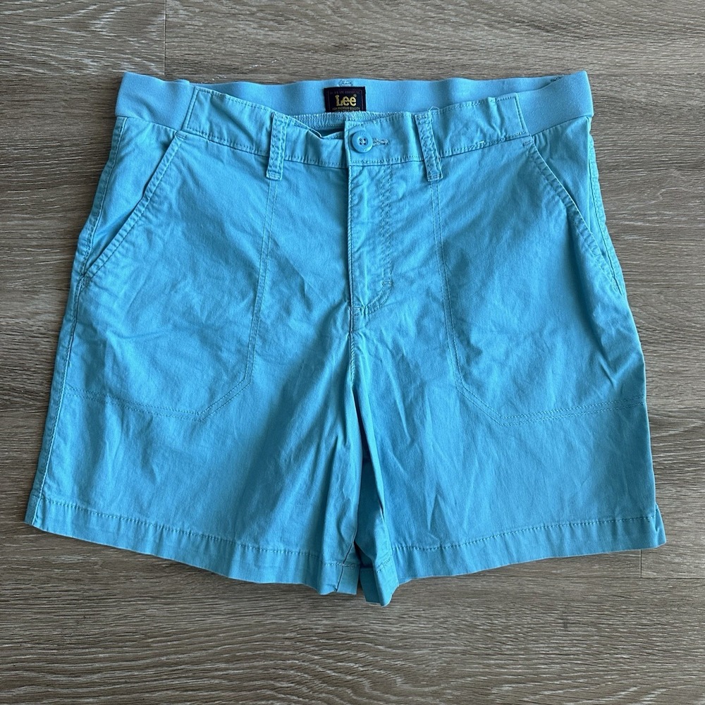 Lee Chino Shorts Elastic Waist Blue Women's 12